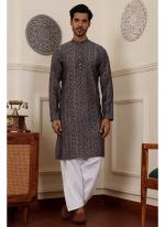 Modal Silk Blue Traditional Wear Weaving  Readymade Kurta Pajama